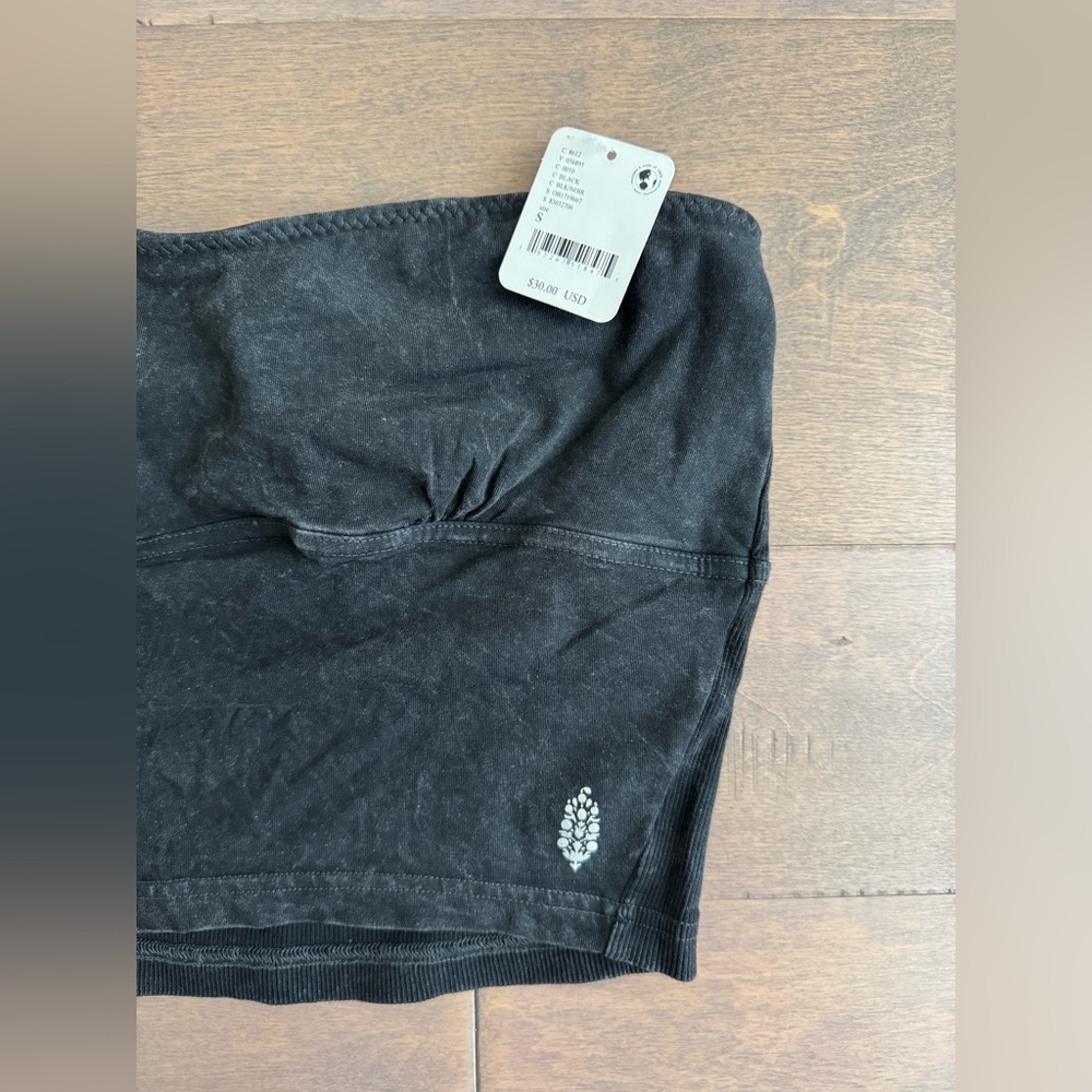 Free People Black Mineral-Wash Tube Top - Picture 4 of 9
